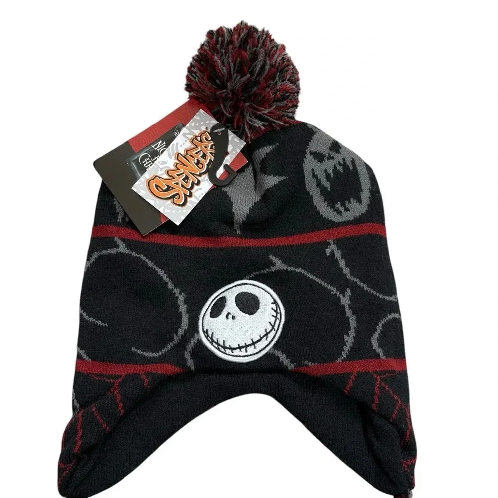 NWT Nightmare Before Christmas Jack Skelington Pompom Beanie - Picture 3 of 7